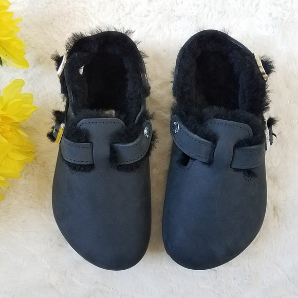 Birkenstock Tokio Shearling Oiled Leather-Shearling - Black - Picture 3 of 9